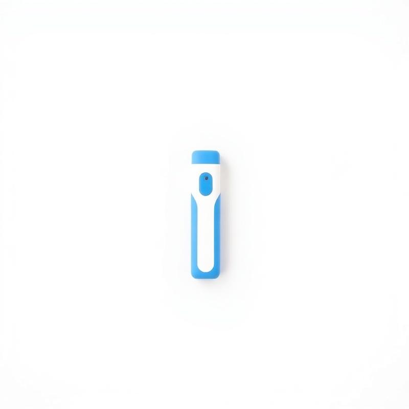 Blue and white piezo click insect bite zapper pen on a white background